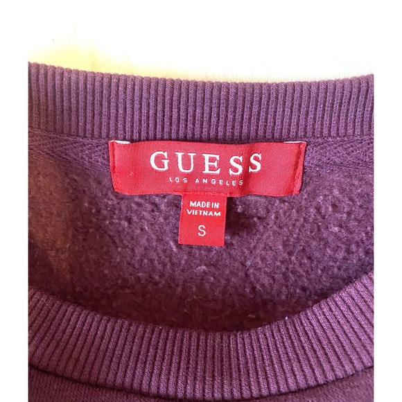 Guess Pullover Woman's Spirit Jersey Purple/White Long Sleeve Sweatshirt~Size S - Picture 4 of 4